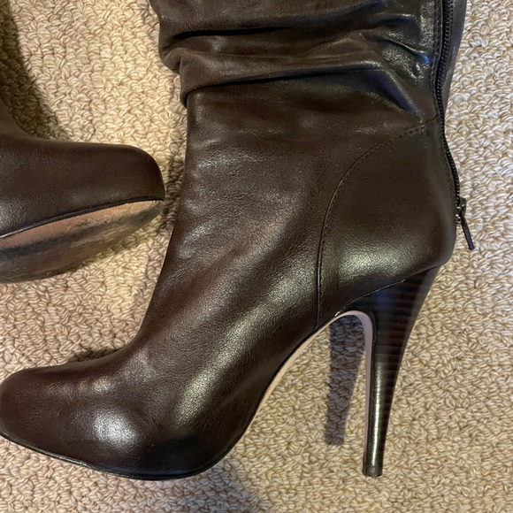 Facade knee high boots - brown leather - Picture 6 of 11